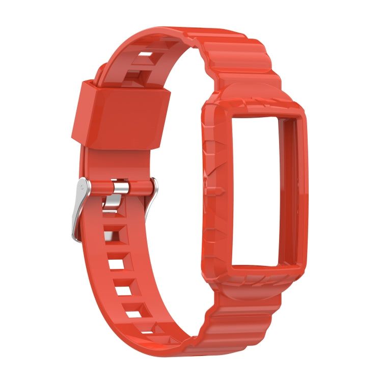 For Fitbit Charge 5 Silicone One Body Armor Watch Band(Orange) - Watch Bands by buy2fix | Online Shopping UK | buy2fix