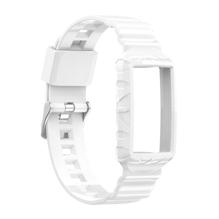 For Fitbit Charge 4 Silicone One Body Armor Watch Band(White) - Watch Bands by buy2fix | Online Shopping UK | buy2fix