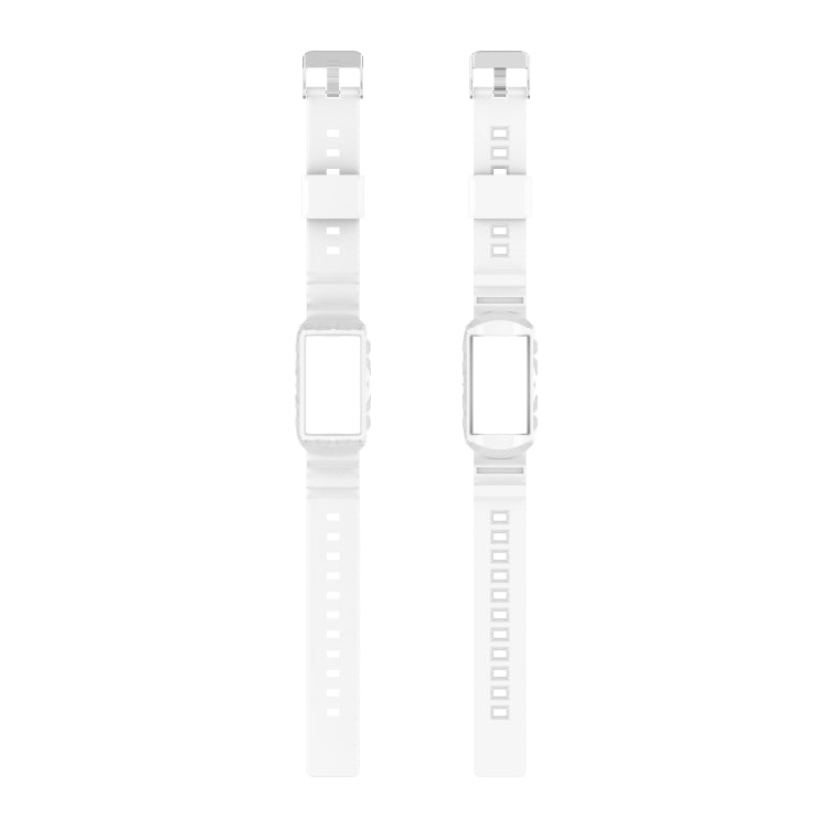 For Fitbit Charge 4 Silicone One Body Armor Watch Band(White) - Watch Bands by buy2fix | Online Shopping UK | buy2fix