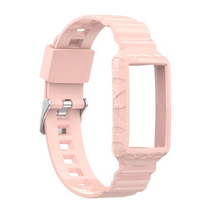 For Fitbit Charge 3 SE Silicone One Body Armor Watch Band(Pink) - Watch Bands by buy2fix | Online Shopping UK | buy2fix