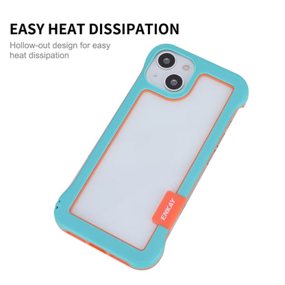 For iPhone 13 ENKAY Frameless Hollow Shockproof PC Case(Blue) - iPhone 13 Cases by ENKAY | Online Shopping UK | buy2fix