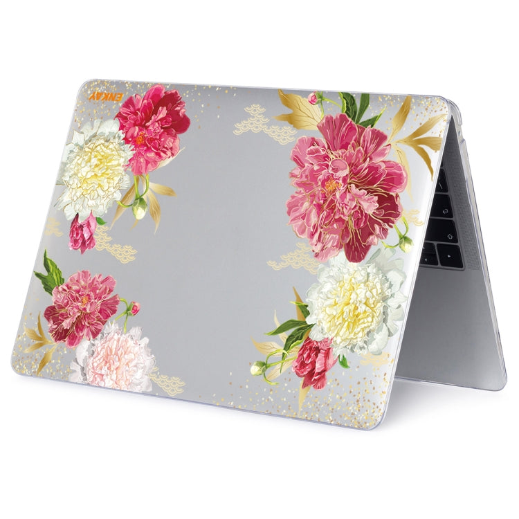 ENKAY Flower Series Pattern Laotop Protective Crystal Case For MacBook Pro 14.2 inch A2442 (2021)(Paeonia) - MacBook Pro Cases by ENKAY | Online Shopping UK | buy2fix