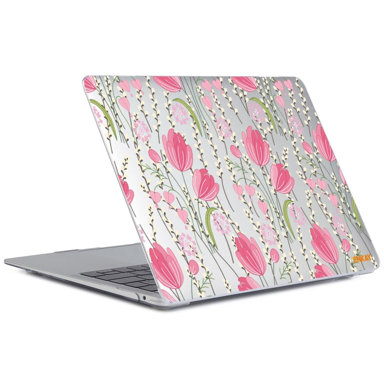 ENKAY Flower Series Pattern Laotop Protective Crystal Case For MacBook Pro 16.2 inch A2485 2021/A2880 2023(Tulips) - MacBook Pro Cases by ENKAY | Online Shopping UK | buy2fix