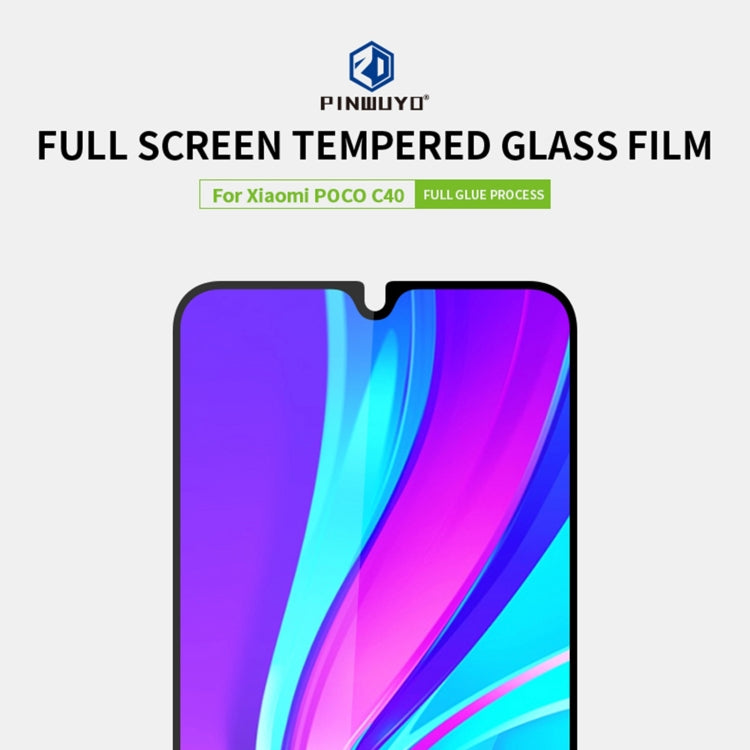 For Xiaomi Poco C40 PINWUYO 9H 2.5D Full Screen Tempered Glass Film(Black) -  by PINWUYO | Online Shopping UK | buy2fix