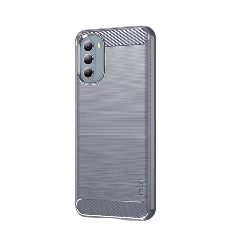 For Motorola Moto G31/G41 MOFI Gentleness Series Brushed Texture Carbon Fiber TPU Phone Case(Gray) - Motorola Cases by MOFI | Online Shopping UK | buy2fix