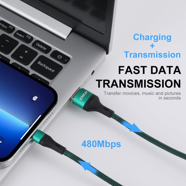 ENKAY ENK-CB118 1m USB 3.0 to 8 Pin 3A Fast Charging Sync Data Cable(Green) - Normal Style Cable by ENKAY | Online Shopping UK | buy2fix