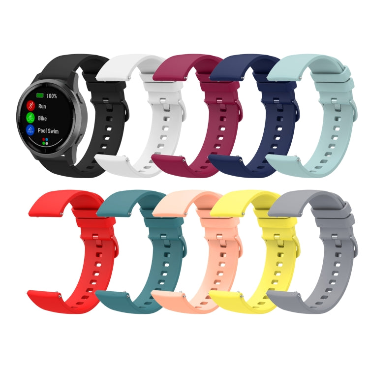 For Amazfit 3 22mm Solid Color Soft Silicone Watch Band(Sapphire Green) - Watch Bands by buy2fix | Online Shopping UK | buy2fix