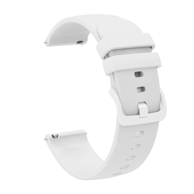 For Amazfit Stratos 22mm Solid Color Soft Silicone Watch Band(White) - Watch Bands by buy2fix | Online Shopping UK | buy2fix