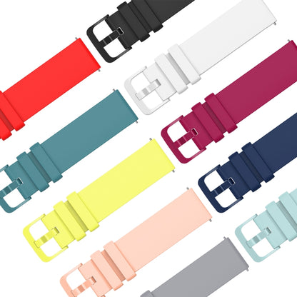 For Amazfit Stratos 22mm Solid Color Soft Silicone Watch Band(White) - Watch Bands by buy2fix | Online Shopping UK | buy2fix