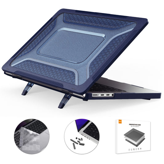 For MacBook Pro 14.2 A2442/A2779 2023 ENKAY Hat-Prince 3 in 1 Protective Bracket  Case Cover Hard Shell with TPU Keyboard Film / Anti-dust Plugs, Version:EU(Blue) - MacBook Pro Cases by ENKAY | Online Shopping UK | buy2fix