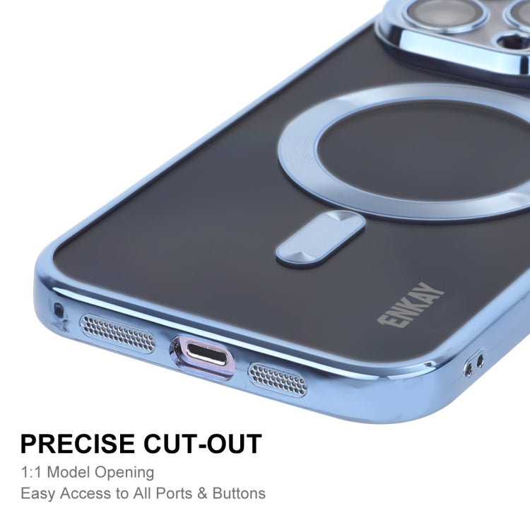 For iPhone 13 Pro ENKAY Electroplated MagSafe Shockproof TPU Phone Case with Lens Film(Silver) - iPhone 13 Pro Cases by ENKAY | Online Shopping UK | buy2fix