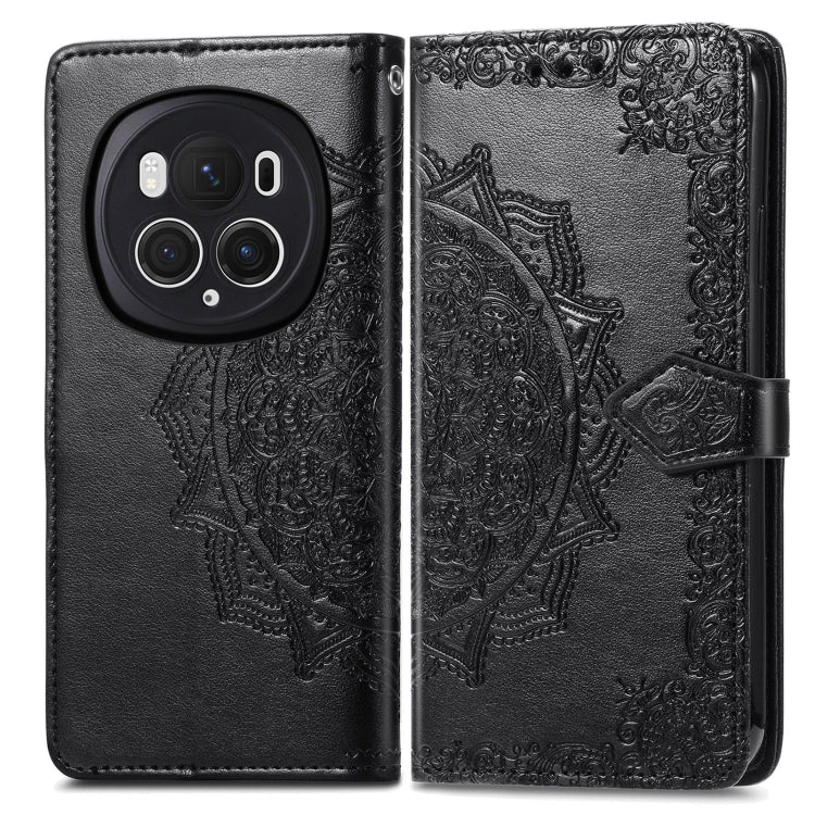 For Honor Magic6 Pro Mandala Flower Embossed Leather Phone Case(Black) - Honor Cases by buy2fix | Online Shopping UK | buy2fix