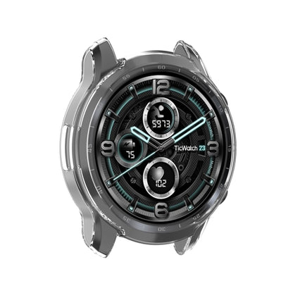 For Ticwatch Pro 3 Ultra GPS TPU Color Transparent Half Wrapped Protective Shell(Transparent) - Watch Case by buy2fix | Online Shopping UK | buy2fix