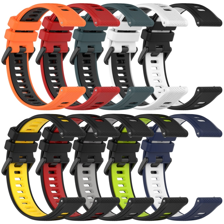 For Huawei Watch GT3 Pro 46mm 22mm Sports Two-Color Silicone Watch Band(Black+White) - Watch Bands by buy2fix | Online Shopping UK | buy2fix