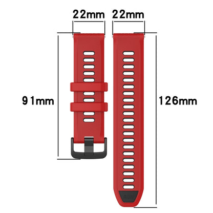 For Honor Watch GS Pro 22mm Sports Two-Color Silicone Watch Band(Black+Red) - Watch Bands by buy2fix | Online Shopping UK | buy2fix