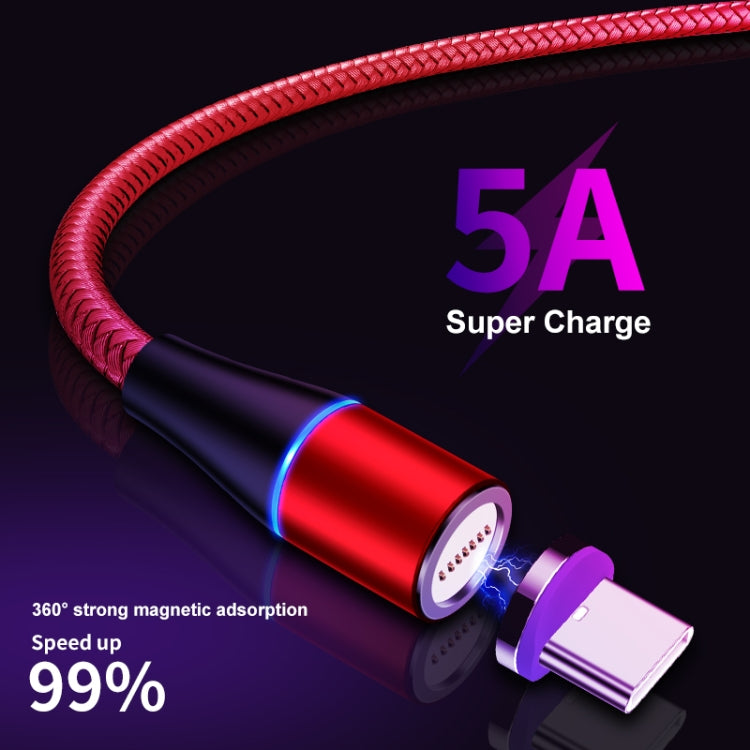 ENKAY 2 in 1 5A USB to Type-C + 8 Pin Magnetic Fast Charging Data Cable with LED Light, Length: 1m(Red) - Charging Cable & Head by ENKAY | Online Shopping UK | buy2fix