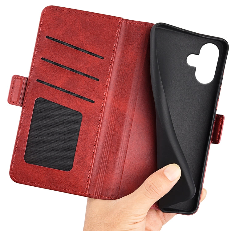 For iPhone 16 Dual-side Magnetic Buckle Horizontal Flip Leather Phone Case(Red) - iPhone 16 Cases by buy2fix | Online Shopping UK | buy2fix