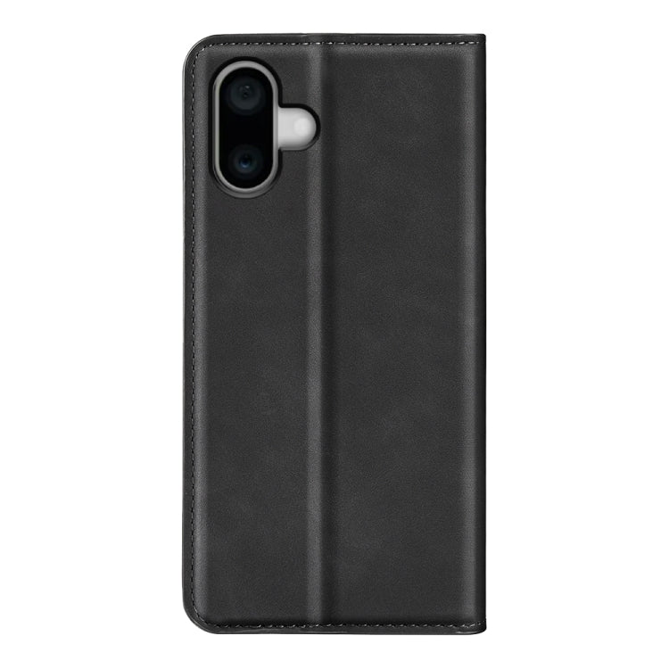 For iPhone 16 Retro-skin  Magnetic Suction Leather Phone Case(Black) - iPhone 16 Cases by buy2fix | Online Shopping UK | buy2fix