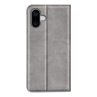 For iPhone 16 Pro Retro-skin  Magnetic Suction Leather Phone Case(Grey) - iPhone 16 Pro Cases by buy2fix | Online Shopping UK | buy2fix