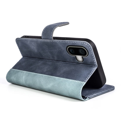 For iPhone 16 Stitching Horizontal Flip Leather Phone Case(Blue) - iPhone 16 Cases by buy2fix | Online Shopping UK | buy2fix