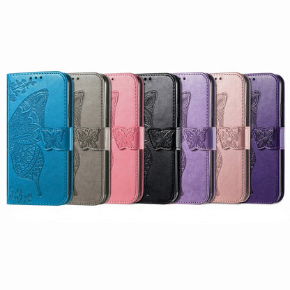 For Samsung Galaxy S25+ 5G Butterfly Love Flower Embossed Leather Phone Case(Light Purple) - Galaxy S25+ 5G Cases by buy2fix | Online Shopping UK | buy2fix