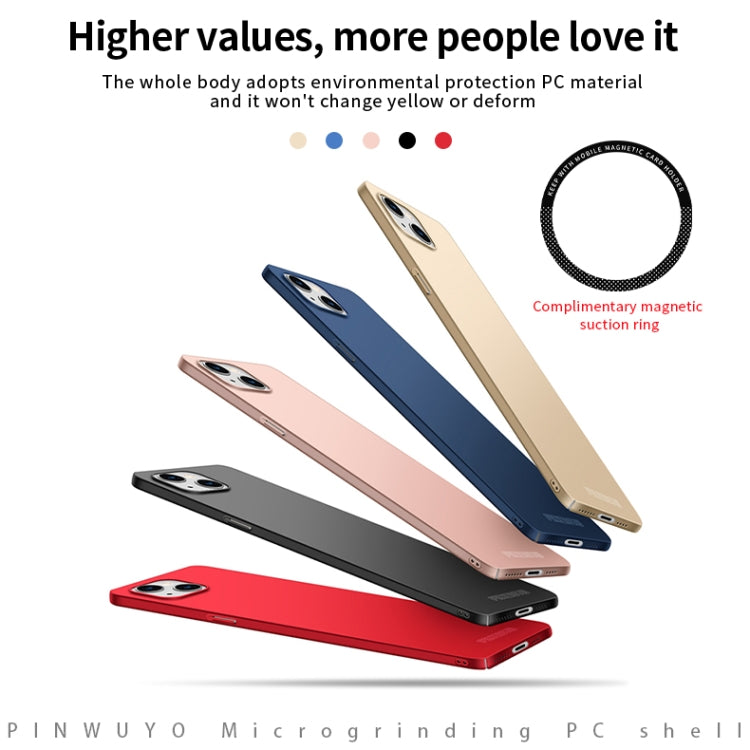 For iPhone 15 Plus PINWUYO Micro-Frosted PC Ultra-thin Hard Phone Case with Magsafe Magnetic Ring(Gold) - iPhone 15 Plus Cases by PINWUYO | Online Shopping UK | buy2fix