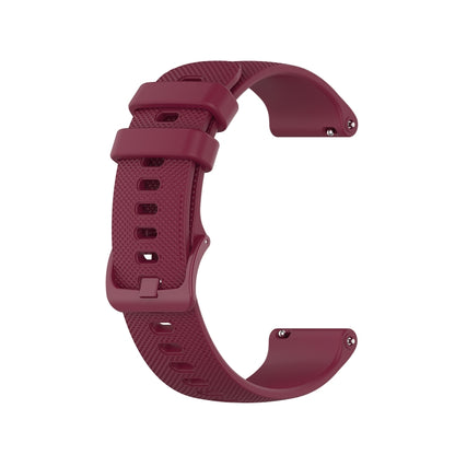 For Samsung Galaxy Watch 6 Classic 47mm 20mm Checkered Silicone Watch Band(Wine Red) - Watch Bands by buy2fix | Online Shopping UK | buy2fix