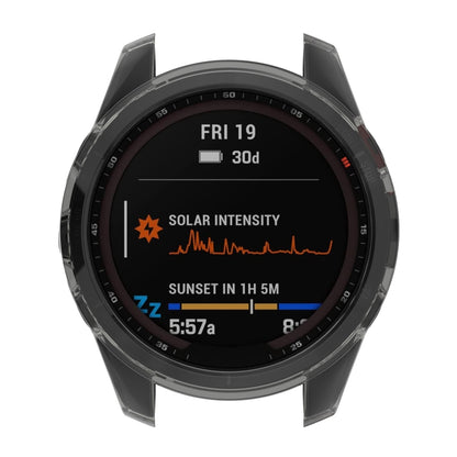 For Garmin Fenix 7 Pro Half-Package TPU Watch Protective Case(Transparent Black) - Watch Cases by buy2fix | Online Shopping UK | buy2fix