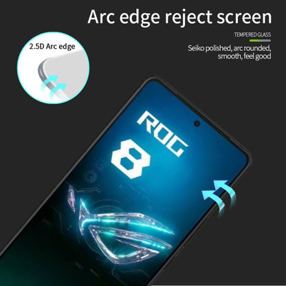 For ASUS ROG Phone 8 Pro PINWUYO 9H 2.5D Full Screen Tempered Glass Film(Black) - ASUS Tempered Glass by PINWUYO | Online Shopping UK | buy2fix