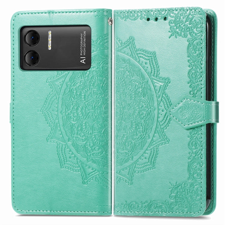 For DOOGEE X98 Pro / X98 Mandala Flower Embossed Leather Phone Case(Green) - Doogee Cases by buy2fix | Online Shopping UK | buy2fix