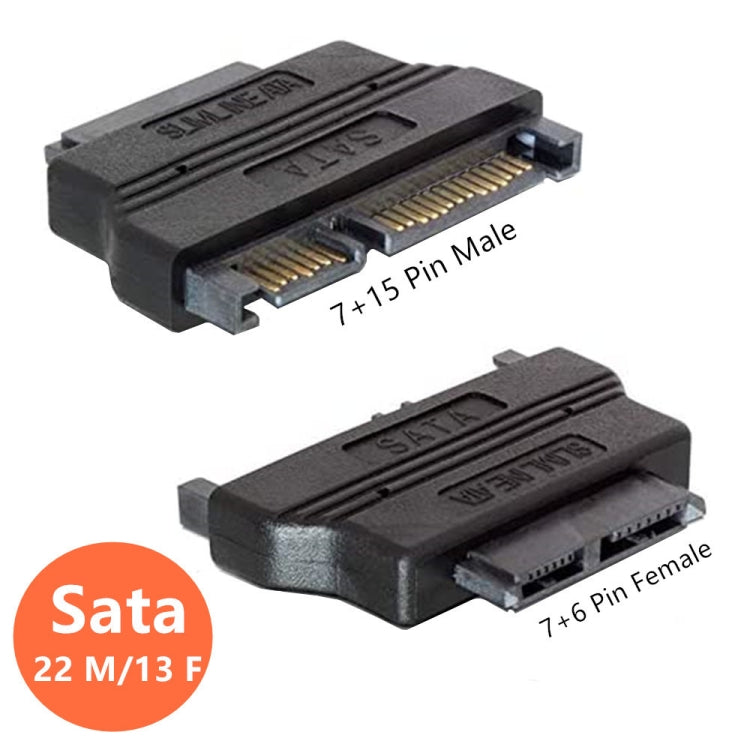 Slimline SATA 13 Pin to SATA 22 Pin Converter Adapter - eSATA & SATA & IDE by buy2fix | Online Shopping UK | buy2fix