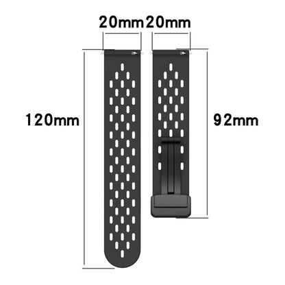 For Amazfit GTR Mini 20mm Folding Magnetic Clasp Silicone Watch Band(White) - Watch Bands by buy2fix | Online Shopping UK | buy2fix