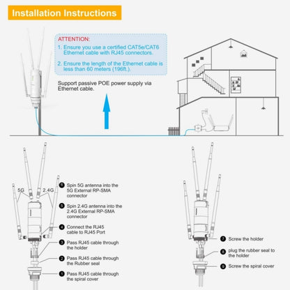 WAVLINK WN572HP3 AC1200 Dual Band Weatherproof Wireless Router Outdoor WiFi Extender, Plug:EU Plug - Wireless Routers by WAVLINK | Online Shopping UK | buy2fix