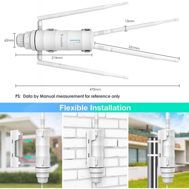 WAVLINK WN572HP3 AC1200 Dual Band Weatherproof Wireless Router Outdoor WiFi Extender, Plug:AU Plug - Wireless Routers by WAVLINK | Online Shopping UK | buy2fix