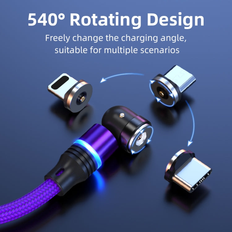 ENKAY 3 in 1 2.4A USB to Type-C / 8 Pin / Micro USB Magnetic 540 Degrees Rotating Charging Cable, Length:1m(Black) - Charging Cable & Head by ENKAY | Online Shopping UK | buy2fix