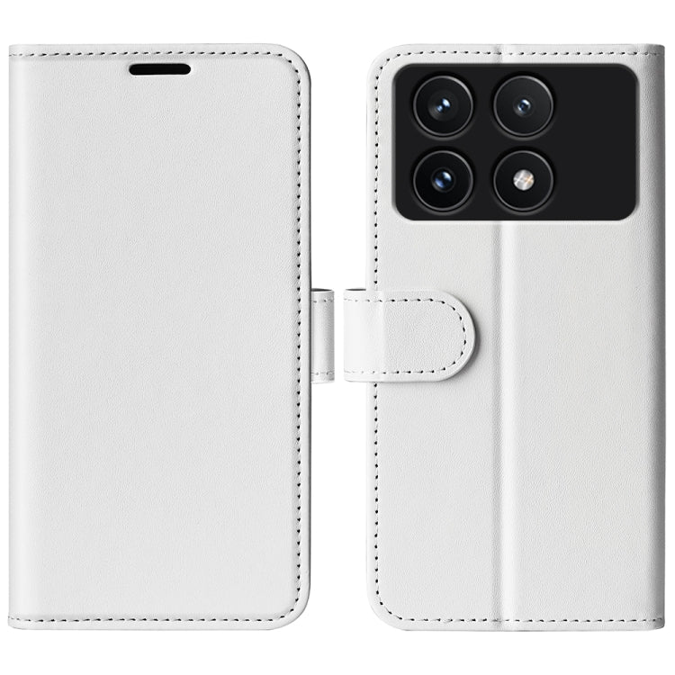 For Xiaomi Redmi K70 R64 Texture Horizontal Flip Leather Phone Case(White) - K70 Cases by buy2fix | Online Shopping UK | buy2fix