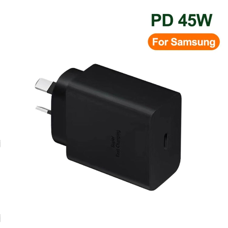 M135 PPS / PD 45W USB-C / Type-C Port Fast Charger, AU Plug(Black) - USB Charger by buy2fix | Online Shopping UK | buy2fix