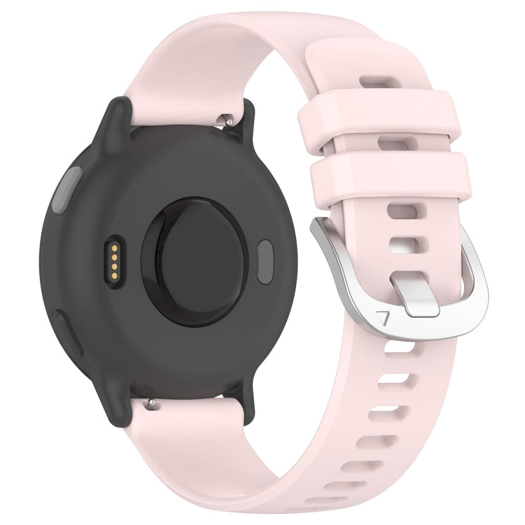 For Garmin Forerunner 645 / 645 Music Liquid Glossy Silver Buckle Silicone Watch Band(Pink) - Watch Bands by buy2fix | Online Shopping UK | buy2fix