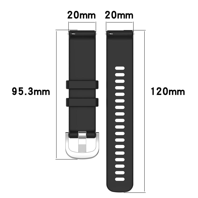 For Garmin VivoMove Style / Vivomove Liquid Glossy Silver Buckle Silicone Watch Band(Purple) - Watch Bands by buy2fix | Online Shopping UK | buy2fix