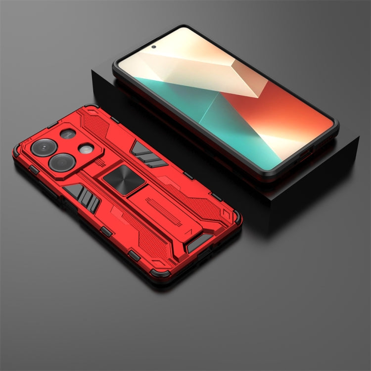 For Redmi Note 13 5G Supersonic Armor PC Hybrid TPU Phone Case(Red) - Note 13 Cases by buy2fix | Online Shopping UK | buy2fix