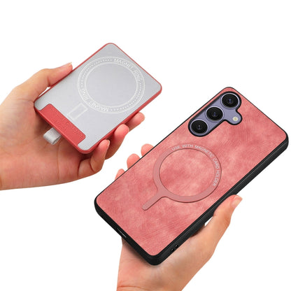 For Samsung Galaxy S25+ 5G Retro Splitable Magnetic Card Bag Leather Phone Case(Pink) - Galaxy Phone Cases by buy2fix | Online Shopping UK | buy2fix