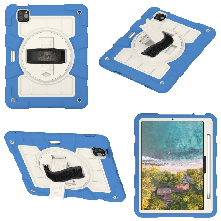 For iPad Air 11 2024 Silicone Hybrid PC Shockproof Tablet Case with Shoulder Strap(Azure Blue) - iPad Air 11 2024 Cases by buy2fix | Online Shopping UK | buy2fix