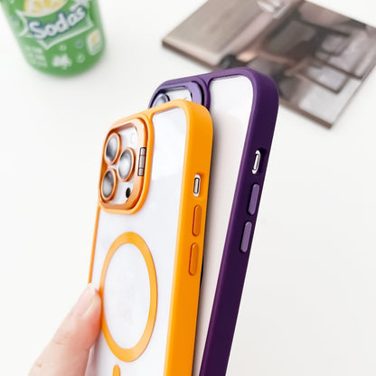 For  iPhone 14 Pro Max MagSafe Acrylic Hybrid TPU Holder Phone Case with Lens film(Purple) - iPhone 14 Pro Max Cases by buy2fix | Online Shopping UK | buy2fix