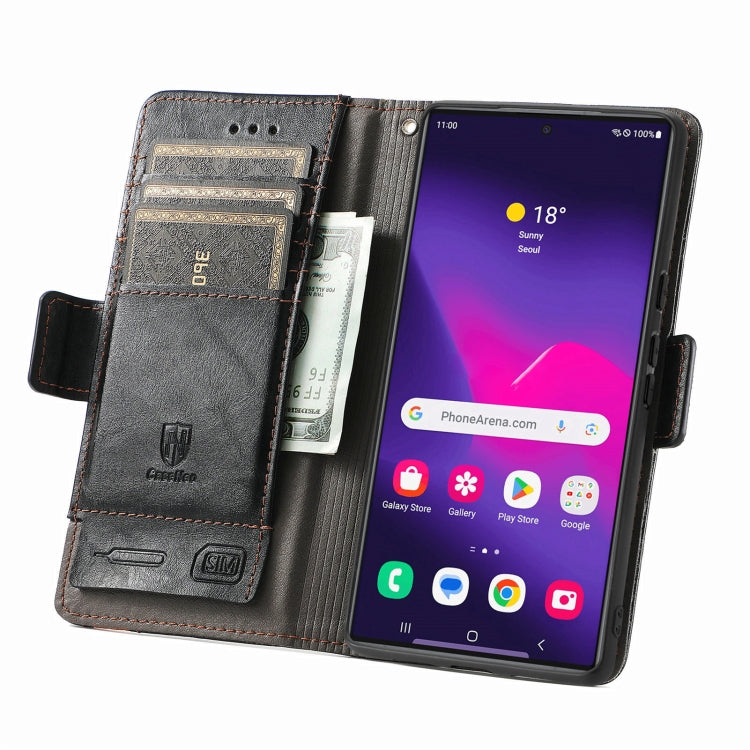 For Samsung Galaxy S24 Ultra 5G CaseNeo Splicing Dual Magnetic Buckle Leather Phone Case(Black) - Galaxy S24 Ultra 5G Cases by buy2fix | Online Shopping UK | buy2fix