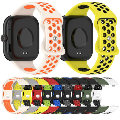 For Redmi Watch 4 Dual Color Perforated Silicone Watch Band(Starlight Orange) - Watch Bands by buy2fix | Online Shopping UK | buy2fix