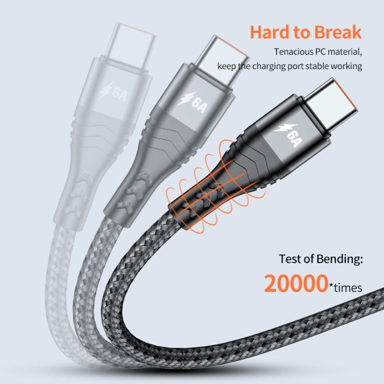 ENKAY 3-in-1 6A USB to Type-C / 8 Pin / Micro USB Multifunction Fast Charging Cable, Cable Length:2m(Grey) - Multifunction Cable by ENKAY | Online Shopping UK | buy2fix