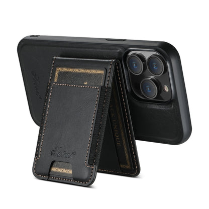 For iPhone 13 Pro Max Suteni H17 Oil Eax Leather MagSafe Detachable Wallet Phone Case(Black) - iPhone 13 Pro Max Cases by Suteni | Online Shopping UK | buy2fix