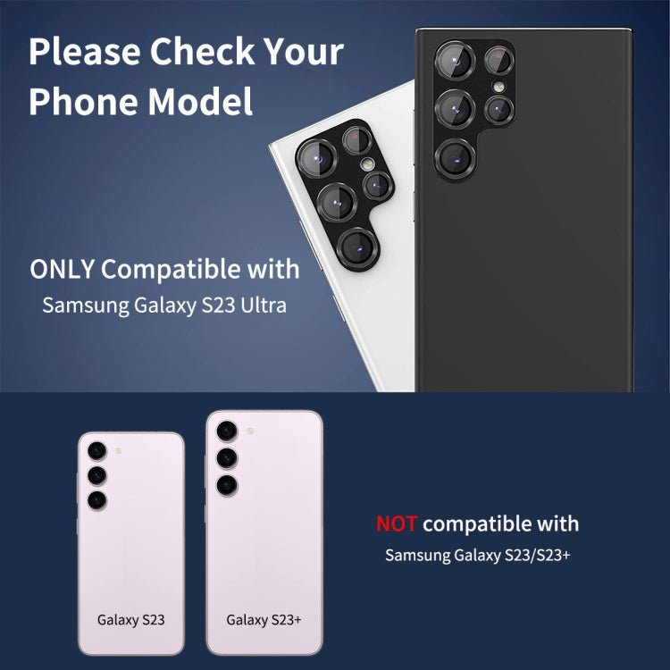 For Samsung Galaxy S24 Ultra 5G ENKAY Hat-Prince 9H Rear Camera Lens Aluminium Alloy Tempered Glass Film(Black) - Galaxy S24 Ultra 5G Tempered Glass by ENKAY | Online Shopping UK | buy2fix