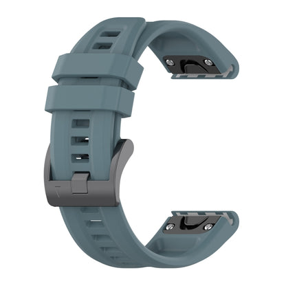For Garmin Quatix 7 Pro Solid Color Black Buckle Silicone Quick Release Watch Band(Rock Blue) - Watch Bands by buy2fix | Online Shopping UK | buy2fix