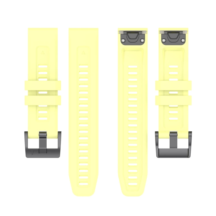 For Garmin MARQ Solid Color Black Buckle Silicone Quick Release Watch Band(Yellow) - Watch Bands by buy2fix | Online Shopping UK | buy2fix